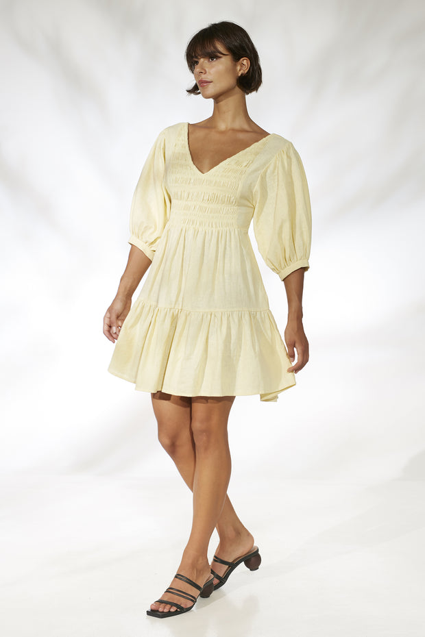 Lacey Mini Dress - Lemon Custard – Rue ...